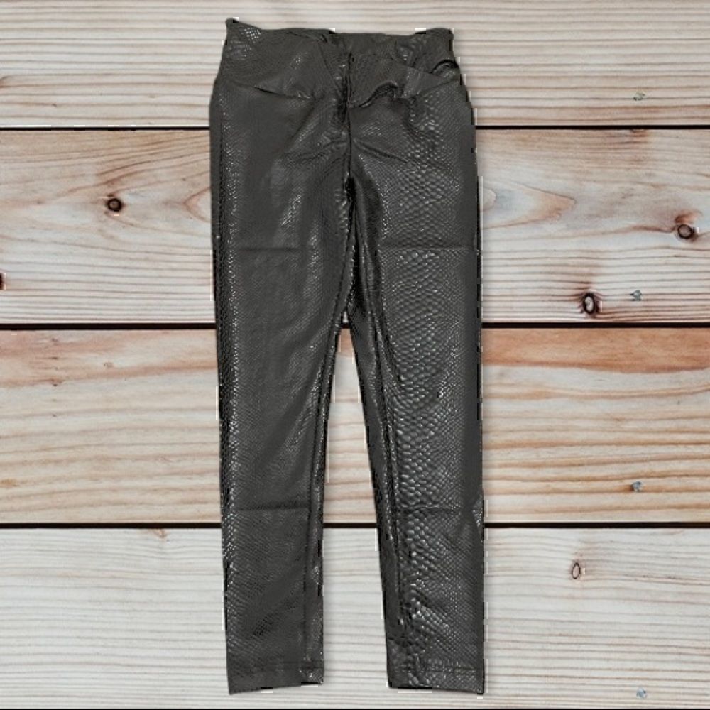 White Birch Snakeskin Print Black Leggings